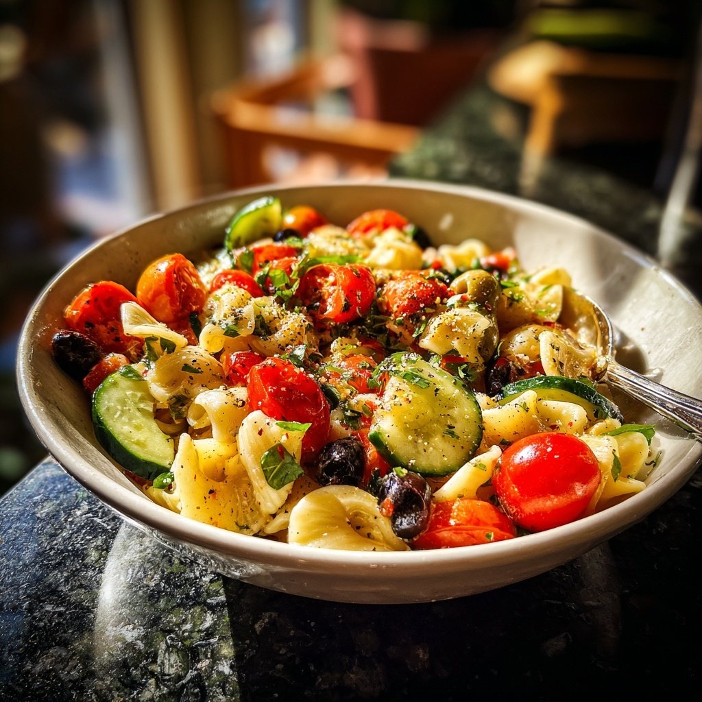 Mediterraner Nudelsalat Leicht