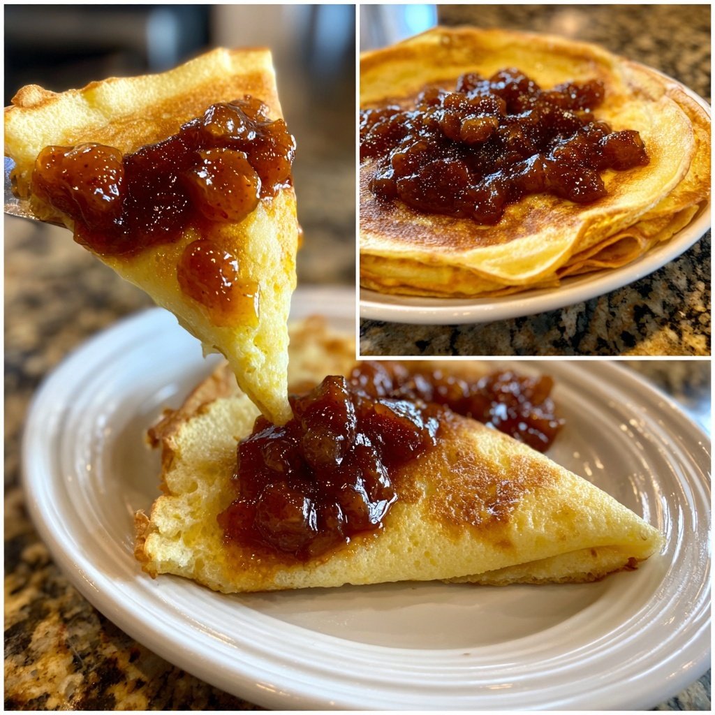 Pfannkuchen mit Zwetschgenkompott